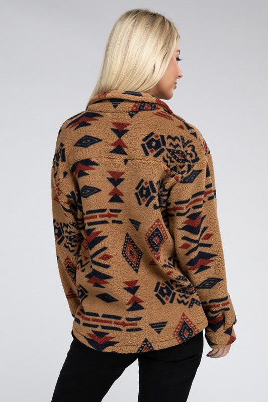 Aztec Pattern | Sherpa Jacket Clothing Nuvi Apparel   