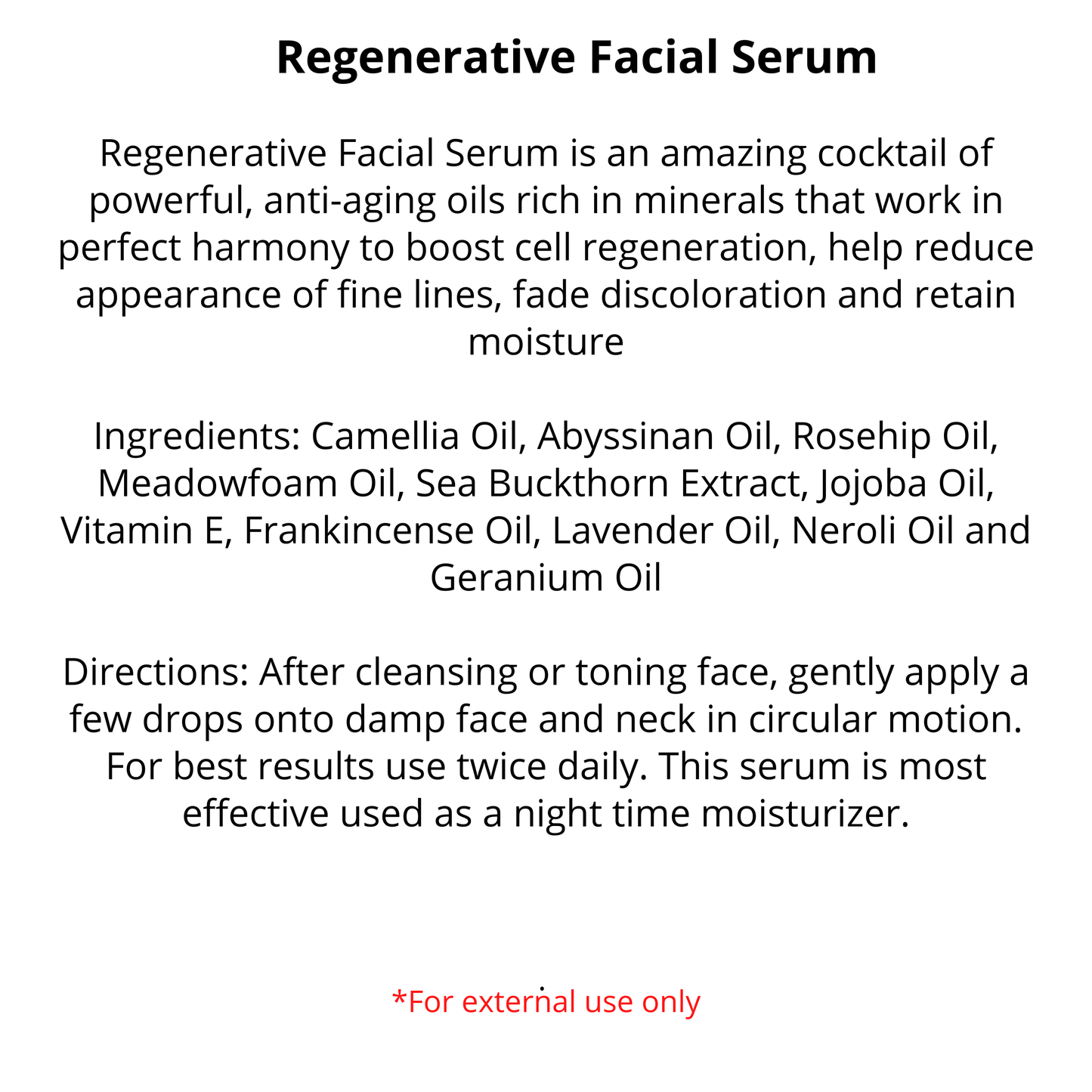 Regenerative Serum | Vegan | 1/2 oz | Pre-Orders skincare R. Drew Naturals, LLC   