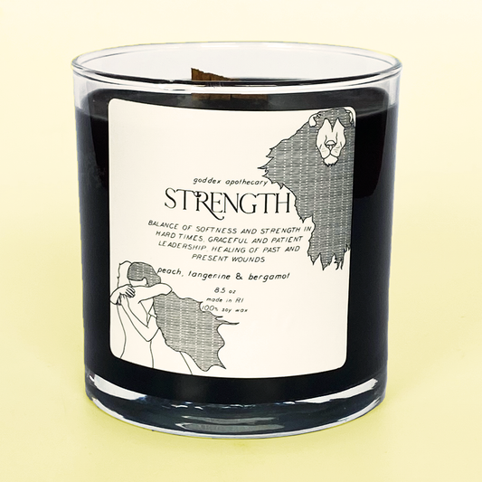Strength | Peach & Bergamot Tarot Soy Candle home decor Goddex   